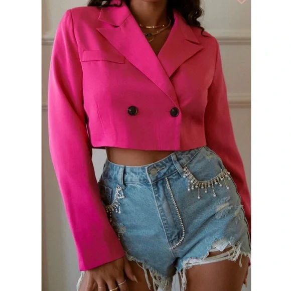 Miss Lola Pink Blazer - Picture 1 of 4